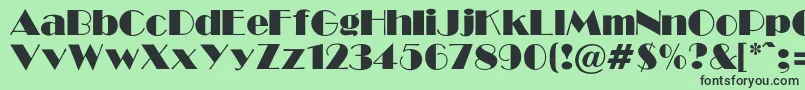 GabroadwayNormalRegular Font – Black Fonts on Green Background