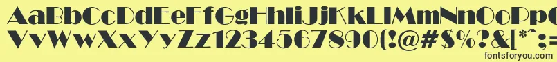 GabroadwayNormalRegular Font – Black Fonts on Yellow Background