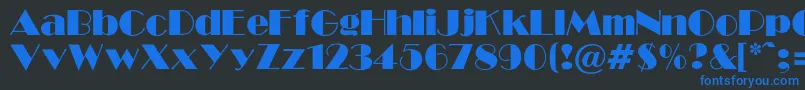 GabroadwayNormalRegular Font – Blue Fonts on Black Background