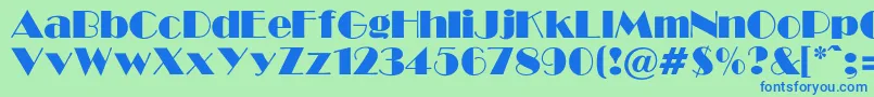 GabroadwayNormalRegular Font – Blue Fonts on Green Background