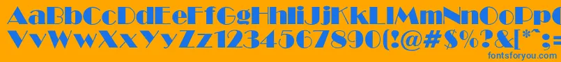 GabroadwayNormalRegular Font – Blue Fonts on Orange Background