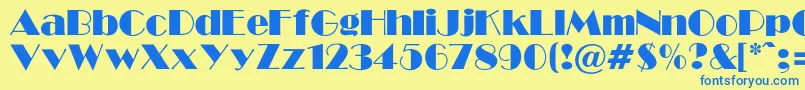 GabroadwayNormalRegular Font – Blue Fonts on Yellow Background