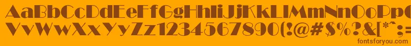 GabroadwayNormalRegular Font – Brown Fonts on Orange Background
