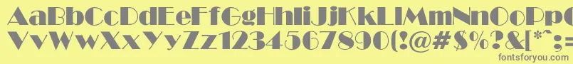 GabroadwayNormalRegular Font – Gray Fonts on Yellow Background