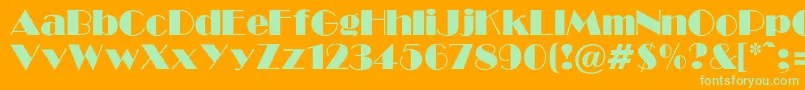 GabroadwayNormalRegular Font – Green Fonts on Orange Background