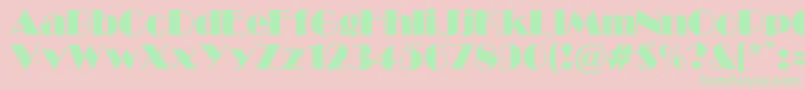 GabroadwayNormalRegular Font – Green Fonts on Pink Background