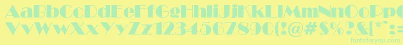 GabroadwayNormalRegular Font – Green Fonts on Yellow Background