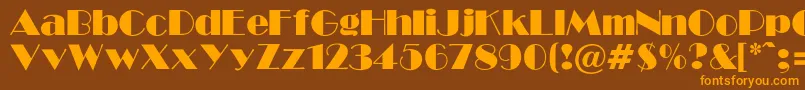 GabroadwayNormalRegular Font – Orange Fonts on Brown Background