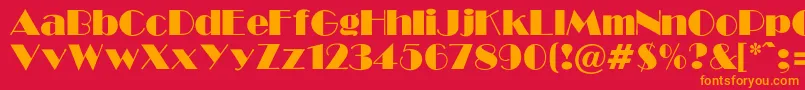 GabroadwayNormalRegular Font – Orange Fonts on Red Background