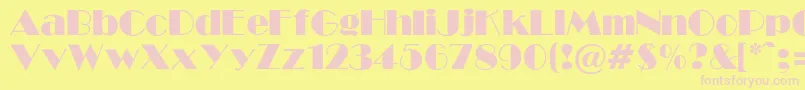 GabroadwayNormalRegular Font – Pink Fonts on Yellow Background