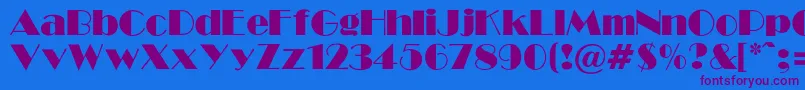 GabroadwayNormalRegular Font – Purple Fonts on Blue Background