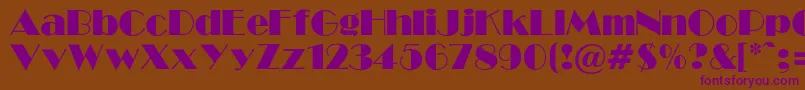 GabroadwayNormalRegular Font – Purple Fonts on Brown Background