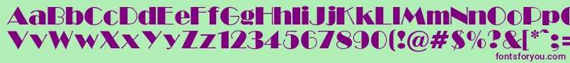 GabroadwayNormalRegular Font – Purple Fonts on Green Background