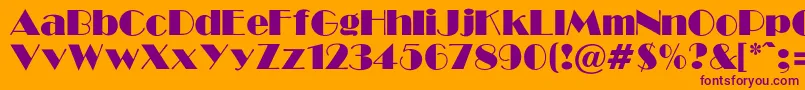 GabroadwayNormalRegular Font – Purple Fonts on Orange Background