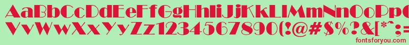GabroadwayNormalRegular Font – Red Fonts on Green Background