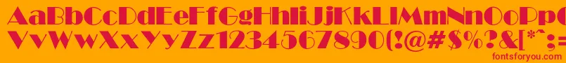 GabroadwayNormalRegular Font – Red Fonts on Orange Background