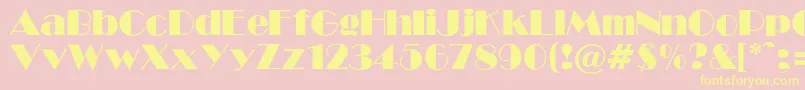 GabroadwayNormalRegular Font – Yellow Fonts on Pink Background