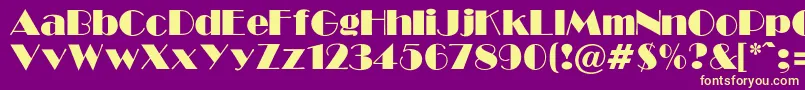 GabroadwayNormalRegular Font – Yellow Fonts on Purple Background