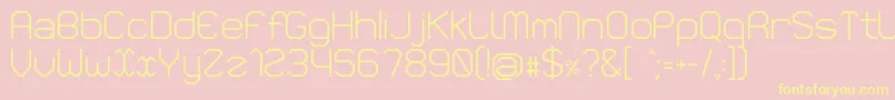 Vlobj Font – Yellow Fonts on Pink Background