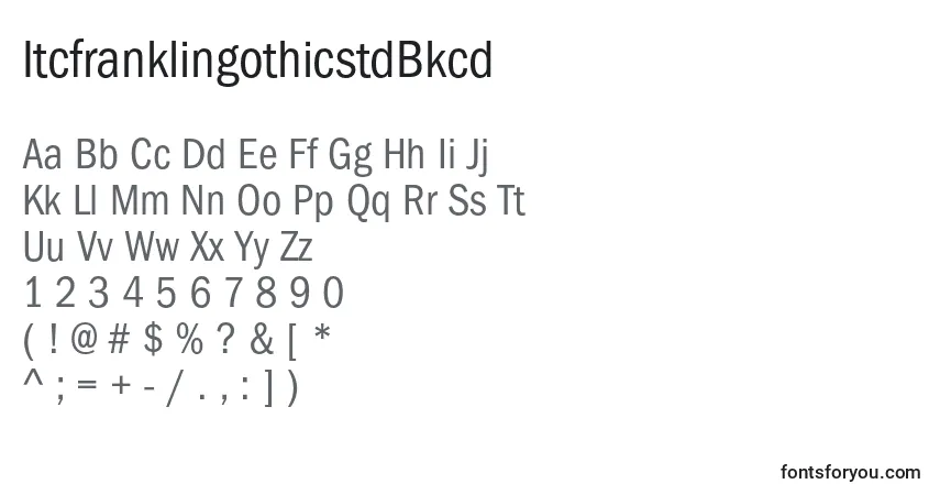 characters of itcfranklingothicstdbkcd font, letter of itcfranklingothicstdbkcd font, alphabet of  itcfranklingothicstdbkcd font