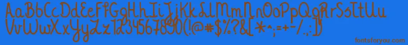 Kgathousandyears Font – Brown Fonts on Blue Background