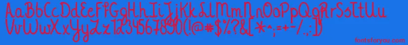 Kgathousandyears Font – Red Fonts on Blue Background