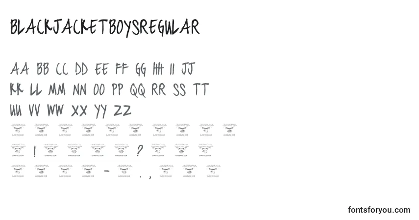 Fuente BlackjacketboysRegular - alfabeto, números, caracteres especiales