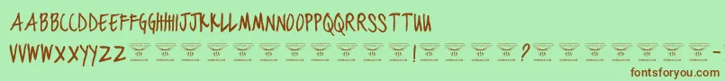 BlackjacketboysRegular Font – Brown Fonts on Green Background