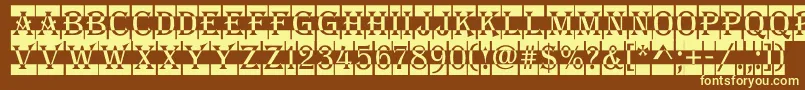 Algeri7-fontti – keltaiset fontit ruskealla taustalla