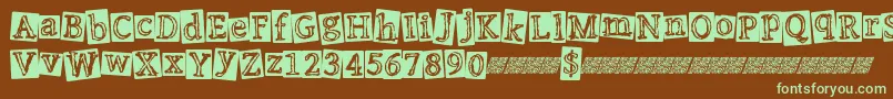 Punkevent Font – Green Fonts on Brown Background