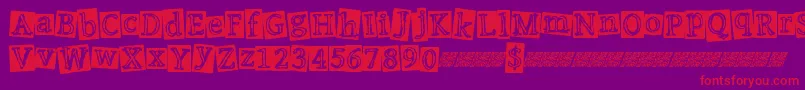 Punkevent-Schriftart – Rote Schriften auf violettem Hintergrund
