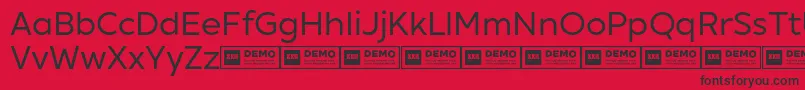 Fonte XxiigeomdemoRegular – fontes pretas em um fundo vermelho