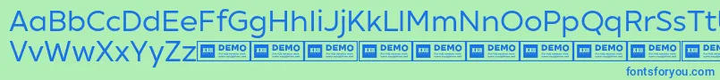 XxiigeomdemoRegular Font – Blue Fonts on Green Background