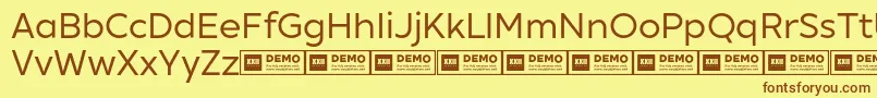 XxiigeomdemoRegular Font – Brown Fonts on Yellow Background