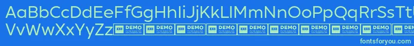XxiigeomdemoRegular Font – Green Fonts on Blue Background