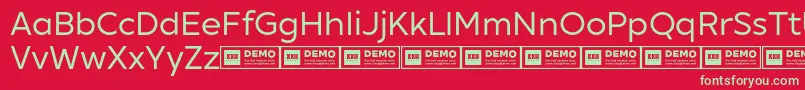 XxiigeomdemoRegular Font – Green Fonts on Red Background