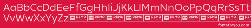 XxiigeomdemoRegular Font – Pink Fonts on Red Background