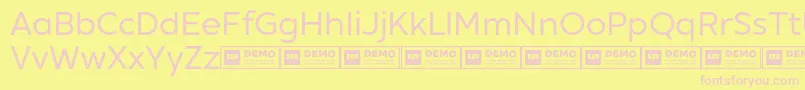 フォントXxiigeomdemoRegular – ピンクのフォント、黄色の背景