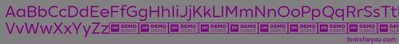 フォントXxiigeomdemoRegular – 紫色のフォント、灰色の背景