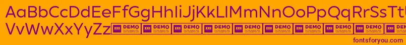 XxiigeomdemoRegular-Schriftart – Violette Schriften auf orangefarbenem Hintergrund