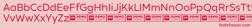 XxiigeomdemoRegularフォントについての詳細 フォントXxiigeomdemoRegular – ピンクの背景に赤い文字