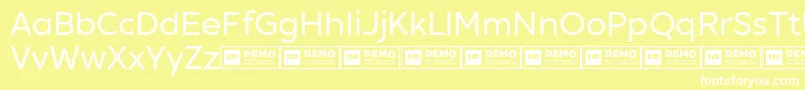 XxiigeomdemoRegular Font – White Fonts on Yellow Background