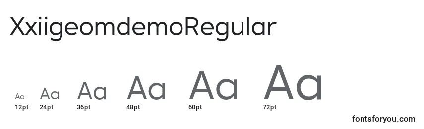 Размеры шрифта XxiigeomdemoRegular