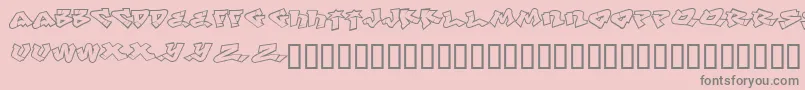 フォントDefwriterbcyr – ピンクの背景に灰色の文字