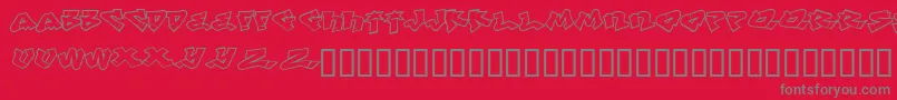 フォントDefwriterbcyr – 赤い背景に灰色の文字