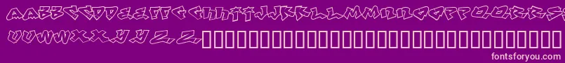 Defwriterbcyr Font – Pink Fonts on Purple Background