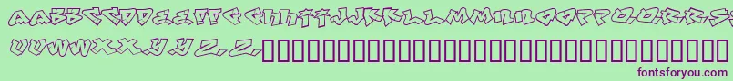 Defwriterbcyr Font – Purple Fonts on Green Background