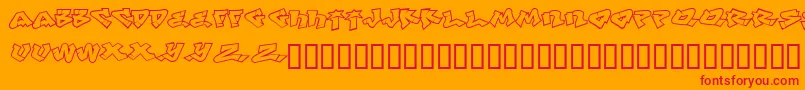 Defwriterbcyr Font – Red Fonts on Orange Background