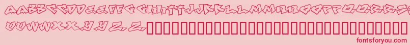 Defwriterbcyr Font – Red Fonts on Pink Background