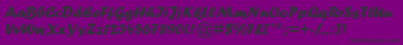 Fortemtstd-fontti – mustat fontit violetilla taustalla